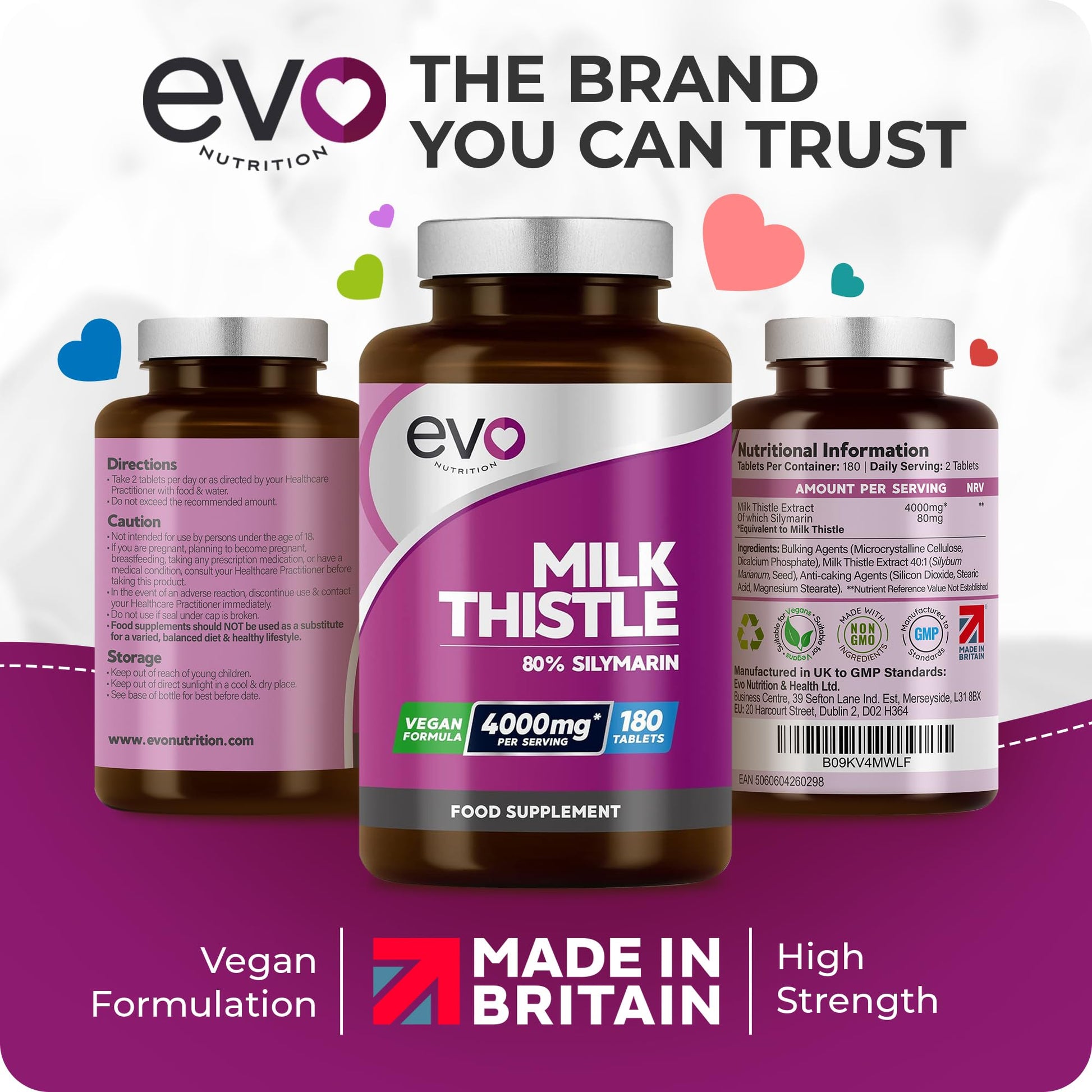 Milk Thistle Tablets 4000mg | 80% Silymarin | 180 Tablets | High Strength Vegan Supple EVO NUTRITIONBuy Supplements Australia