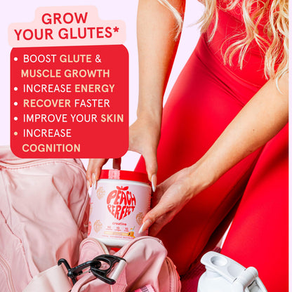 Peach Perfect Creatine Blend for Women – Micronized Creatine Monohydrate with BCAA & Collagen for Glute Strength Support – Strawberry Acai – 30 Servings Peach PerfectBuy Supplements Australia