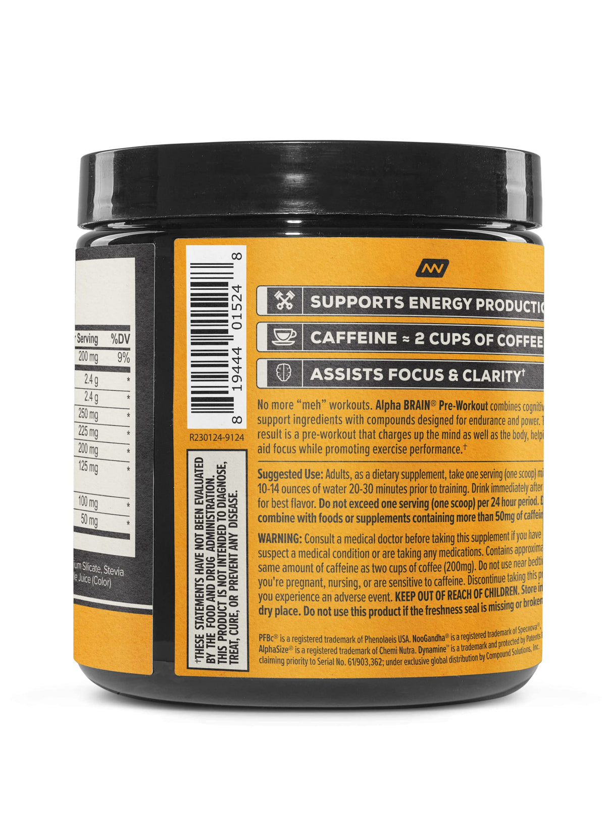 ONNIT Alpha Brain Pre-Workout - Yuzu Peach (20 Serving Tub) ONNITBuy Supplements Australia