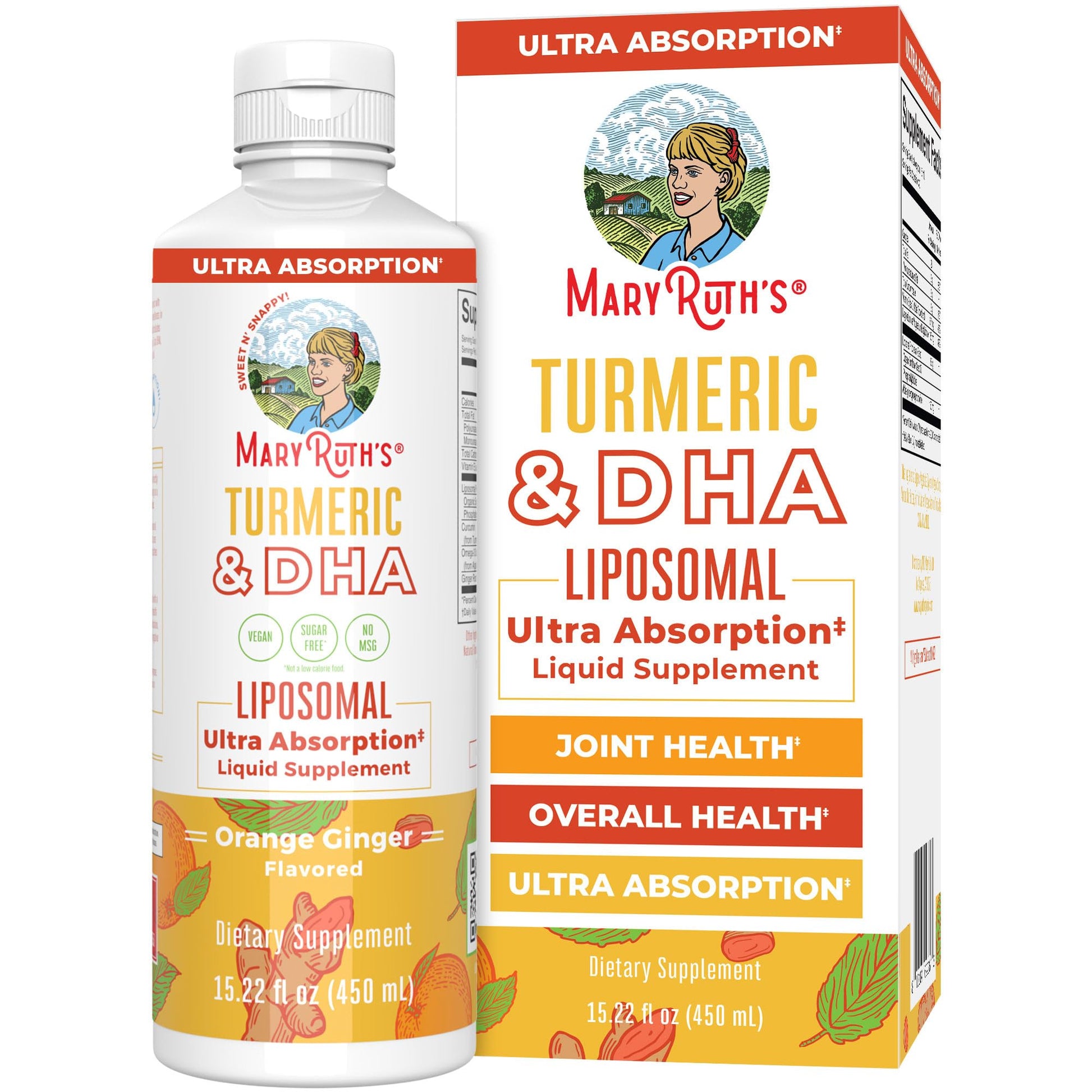MaryRuth Organics | Liposomal Turmeric & DHA | Curcumin | Ginger Root Oil | Algal DHA & Vitamin E | Cognitive Function | Mood Support | Joint Health | Liquid Supplement | 15.22 oz MARYRUTH'SBuy Supplements Australia
