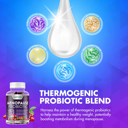 Menopause Supplements for Women - Menopause Probiotic Gummy - Women’s Menopause Relief for Hot Flashes, Night Sweats & Mood Swings with Black Cohosh & Cranberry - Non-GMO, Vegan - 60 Gummies Built by NatureBuy Supplements Australia