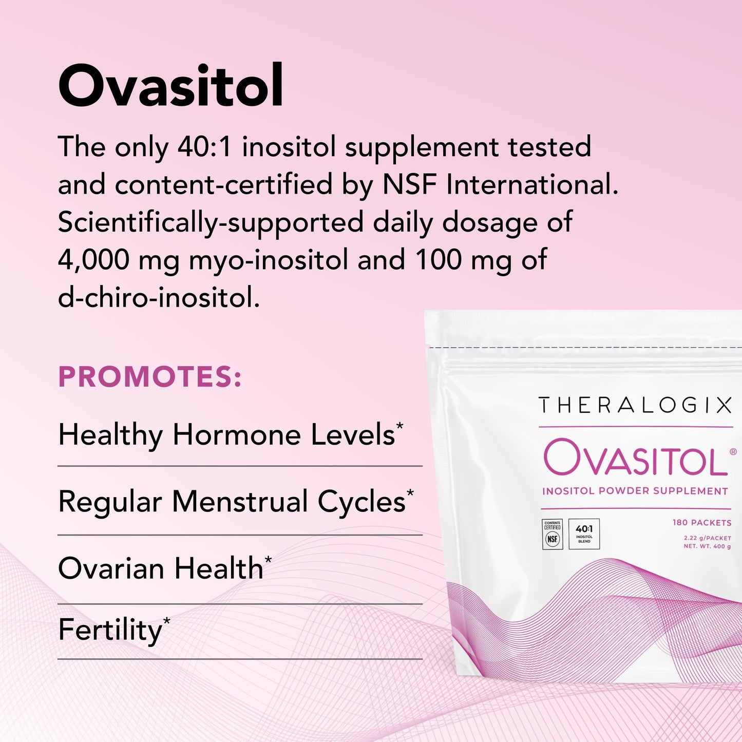 Theralogix Ovasitol Inositol Powder Packets - 180 Servings - Myo-Inositol TheralogixBuy Supplements Australia