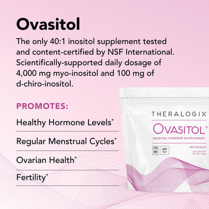 Theralogix Ovasitol Inositol Powder Packets - 180 Servings - Myo-Inositol TheralogixBuy Supplements Australia