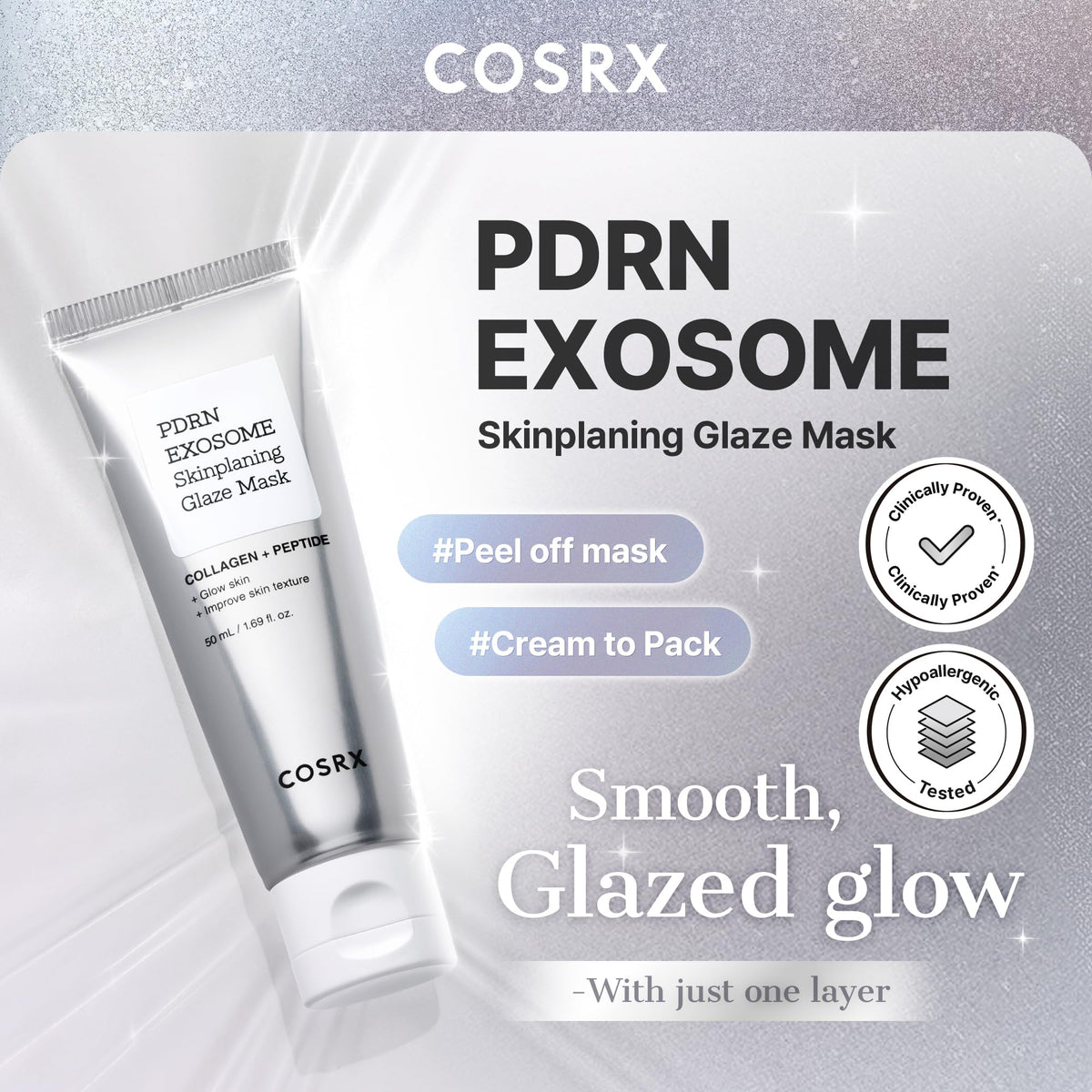 COSRX PDRN EXOSOME Glaze Wrapping Mask with SALMON DNA PDRN, Instant Glow, Easy Peel-Off Overnight Mask for Glass Skin, Firmness, Elasticity & Skin Texture Care, Mothers day gift, Korean Skin Care COSRX buy supplements Au