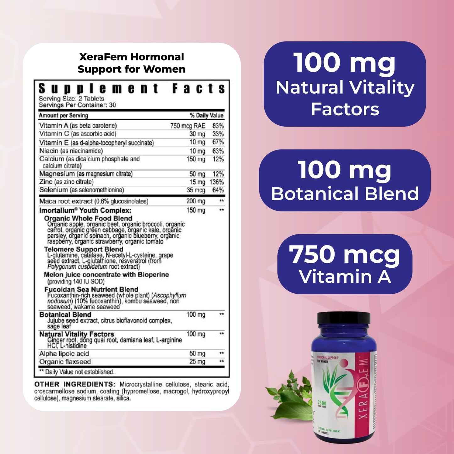 Youngevity XeraFem – Hormonal Support for Women with Vitamins, Minerals, Maca Root, and Grapeseed Extract – Supports Hormonal Balance and Immune Health – 60 Tablets YoungevityBuy Supplements Australia