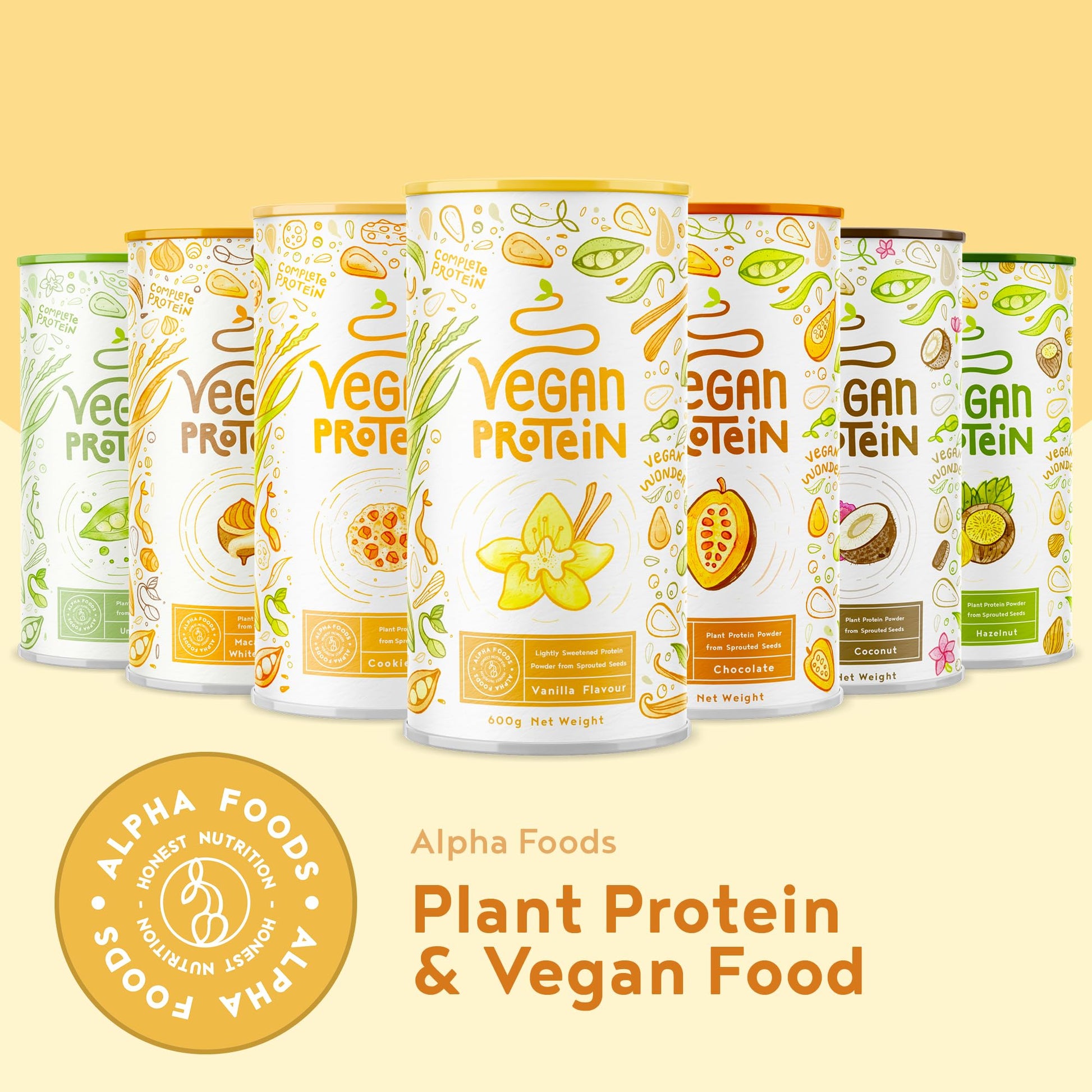 Vegan Protein Powder - Muscle Building Powder with Amino Acids - Plant Based Protein Shake Alpha FoodsBuy Supplements Australia