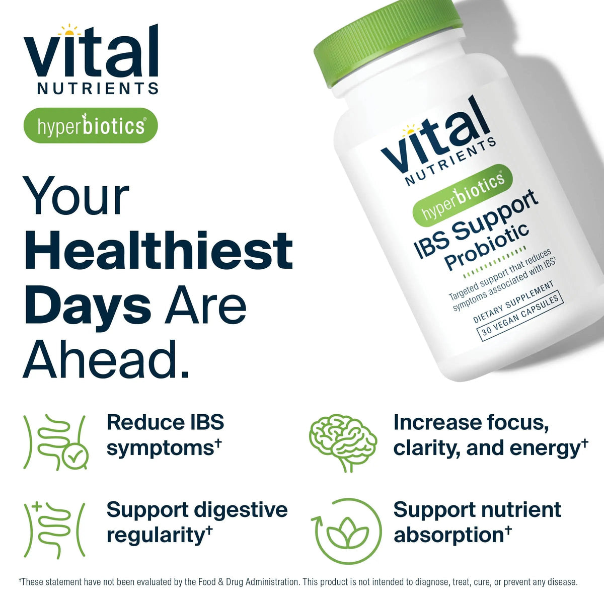 Hyperbiotics Vital Nutrients IBS Probiotic | Reduce Symptoms of IBS* | Clinically Studied Vegan probiotic for IBS Relief from Bloating, Gas, Diarrhea, & Abdominal Discomfort* | 30 Capsules HyperbioticsBuy Supplements Australia