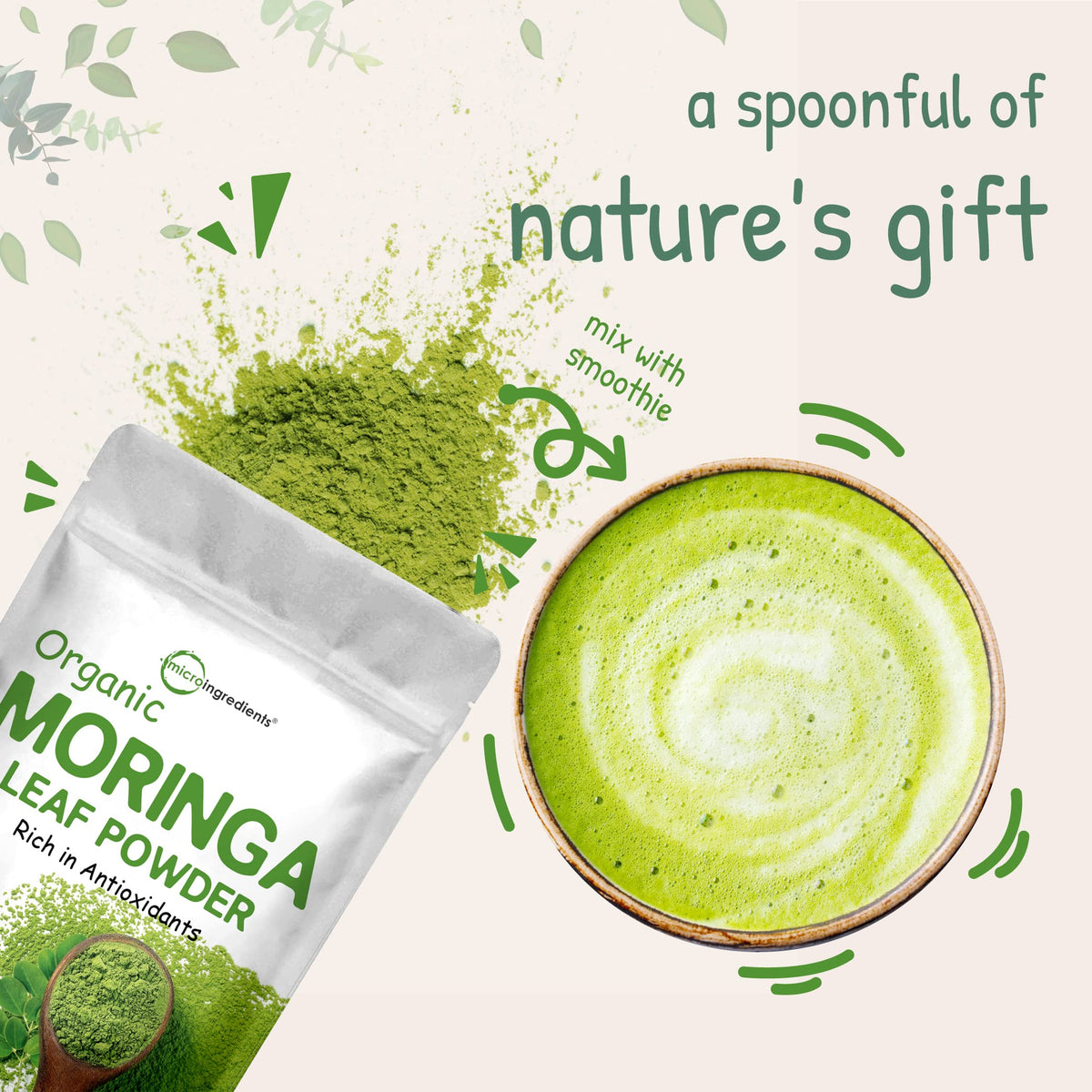 Organic Moringa Oleifera Leaf Powder for Hair, 2 Pounds, Rich in Antioxidants and Immune Micro IngredientsBuy Supplements Australia