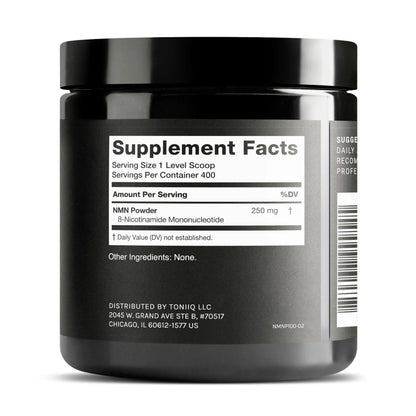 Toniiq Ultra High Purity NMN Powder - 100 Grams - 99.5% Highly Purified and Highly Bioavailable - Fully Stabilized Formula - Supports NAD+ Levels - Nicotinamide Mononucleotide Powder Supplement ToniiqBuy Supplements Australia