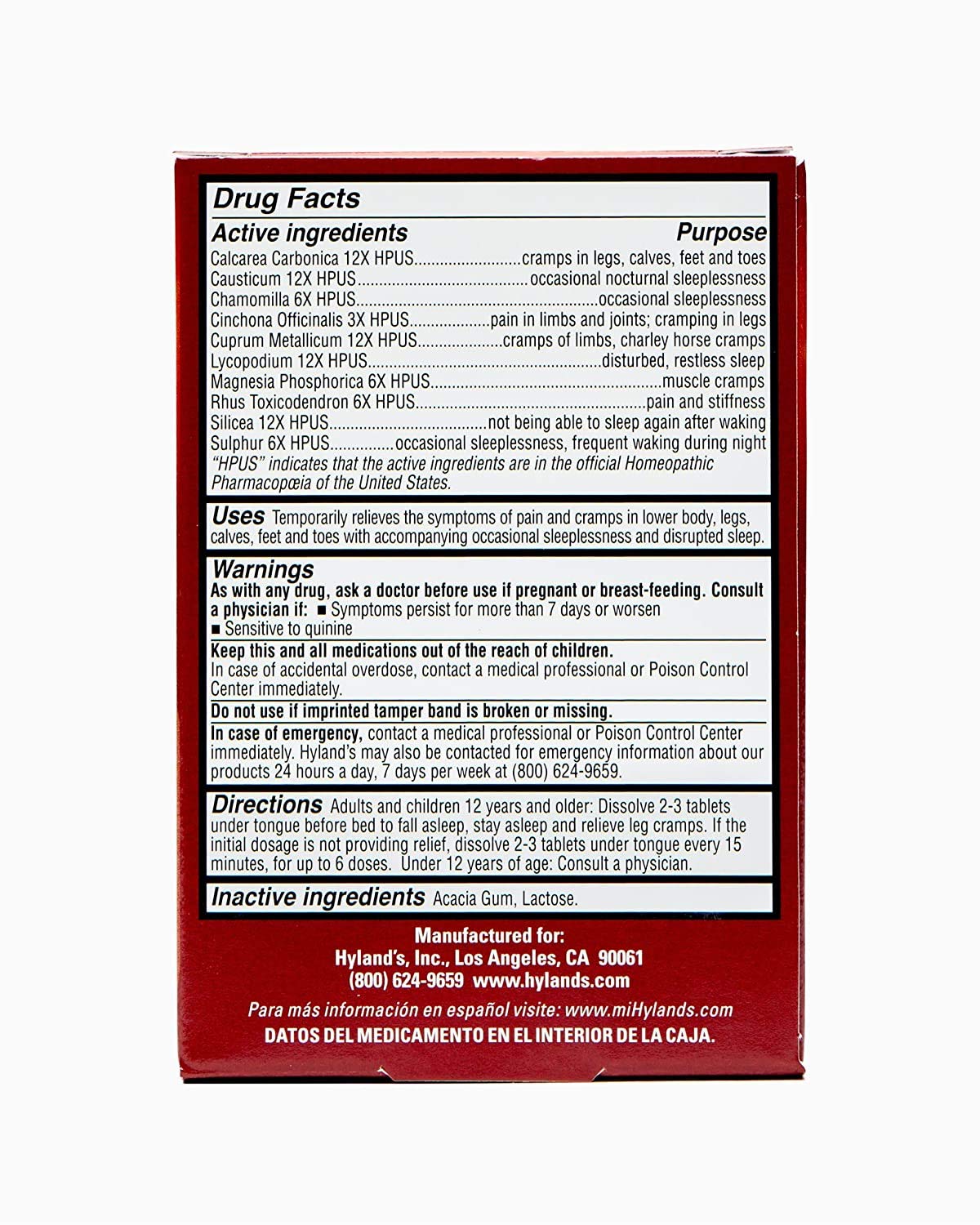 Hyland's Leg Cramps PM Tablets 50 ea 50 Count (Pack of 2) Hyland'sBuy Supplements Australia