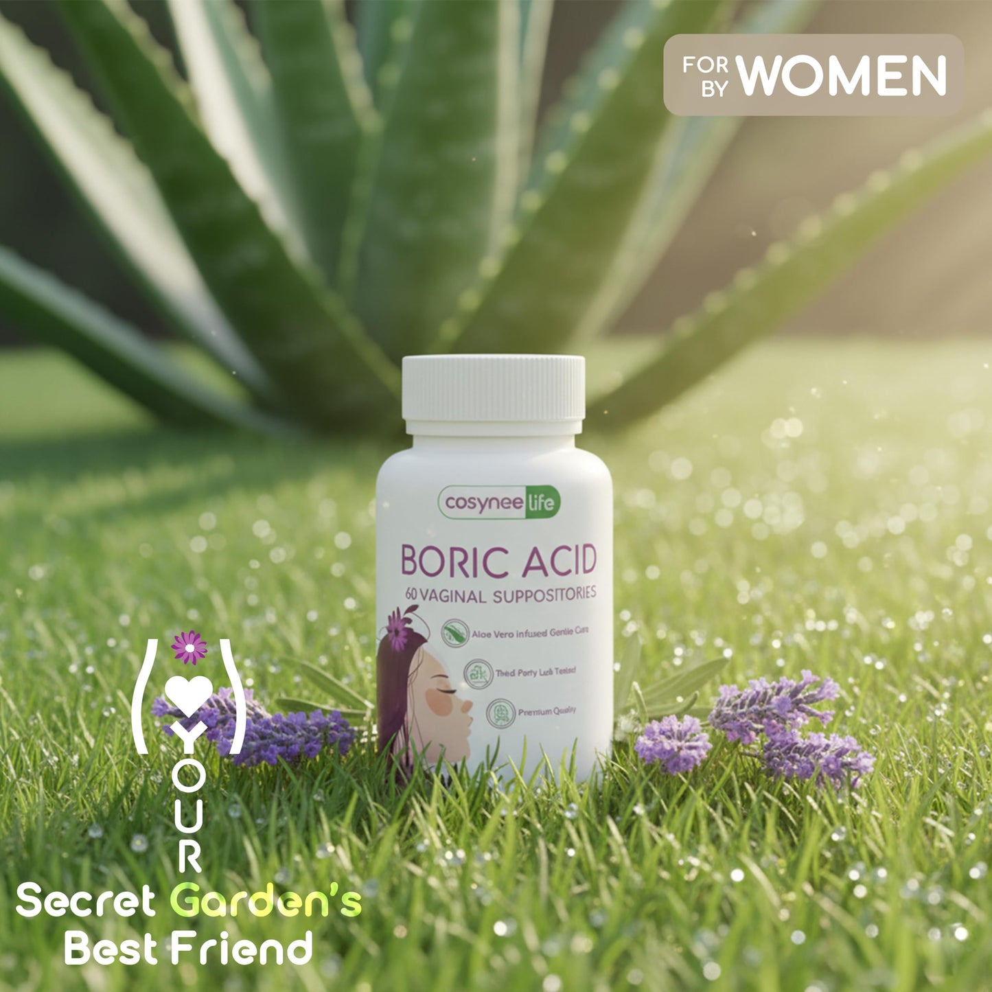 cosynee Boric Acid Capsules for Women with Aloe Vera – 60 Capsules, 650mg Each – Feminine Hygiene Support cosyneeBuy Supplements Australia