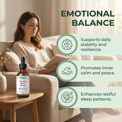 Halla Steady Mood Drops, with Saffron Extract – Fast Absorption Cognitive & Emotional Balance Supplement – Advanced Brain Nutrient Blend – Orange Vanilla Flavor, 2 fl oz DFTLUUE buy supplements Au
