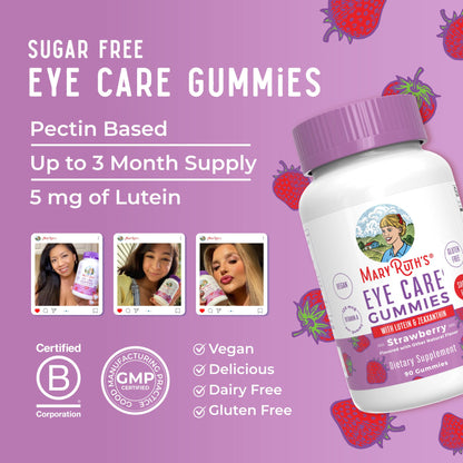 MaryRuth Organics Eye Care Gummies | Eye Health Vitamins for Adults and Kids | Lutein and Zeaxanthin Supplements | for Eyes | Vegan | Non-GMO | Gluten Free | 90 Count MARYRUTH'SBuy Supplements Australia