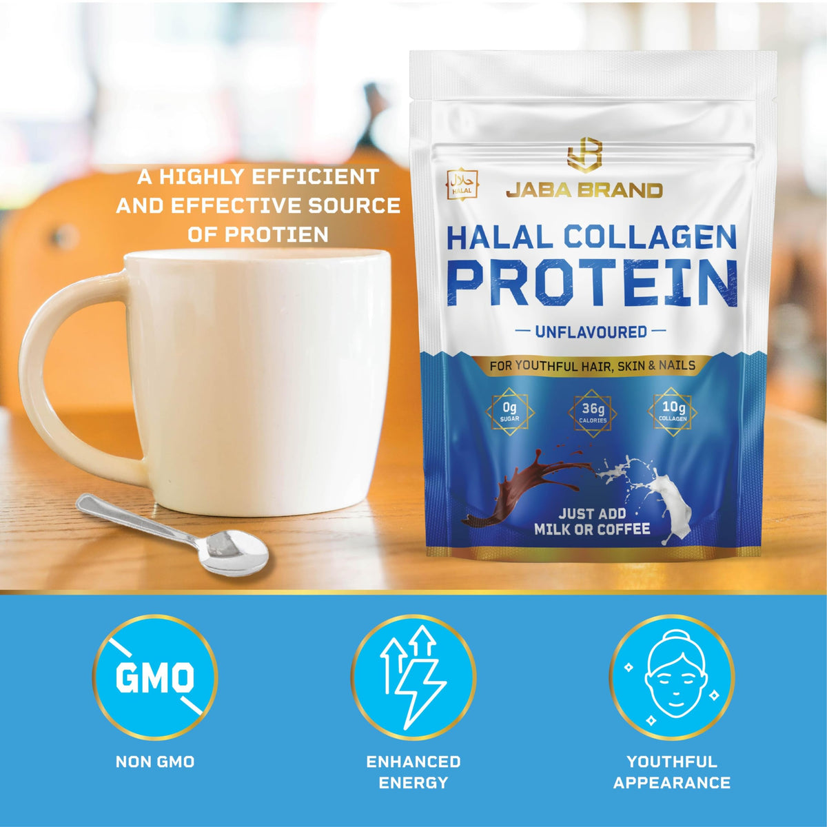 JABA BRAND - Halal Bovine Collagen Protein Powder for Hair, Nails, Joints and Skin JABA BRANDBuy Supplements Australia