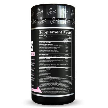 SASCHA FITNESS®️Gut and Digestive Health Support Pills | Prebiotics, Probiotics & Enzyme Blend |Berberine HCI,Gluco Vantage®|Helps with Bloating,Fat Loss,