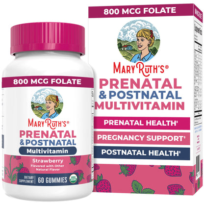 MaryRuth Organics Prenatal Vitamins for Women | USDA Organic Prenatal Gummies | Postnatal Vitamins for Women Breastfeeding | Methylfolate 800 mcg DFE | Iodine | Vegan | Non GMO | 30 Servings MARYRUTH'SBuy Supplements Australia