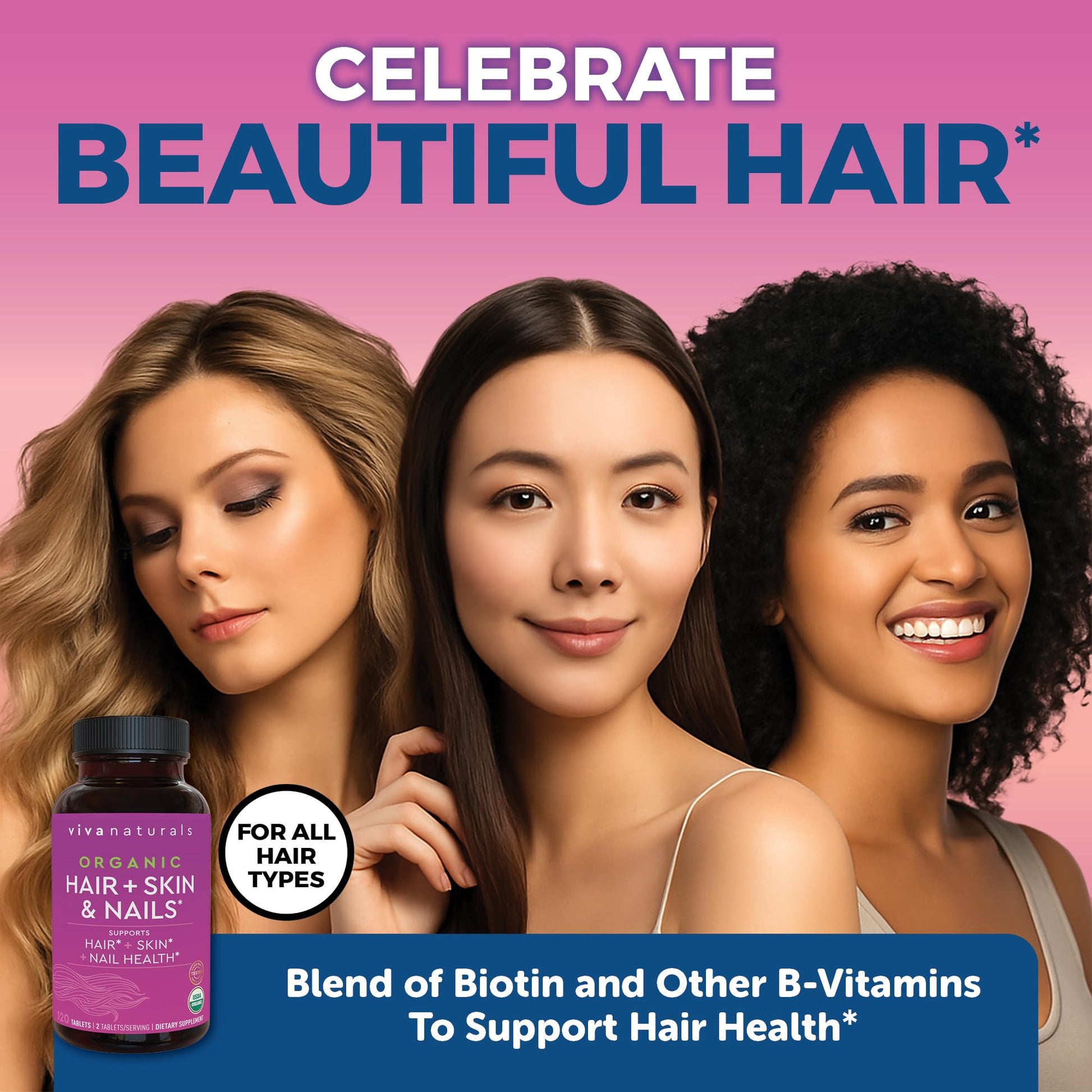 Biotin 5000 mcg Hair Skin Nails Vitamins for Women – Organic and Vegetarian-Friendly Supplement with Vitamin E, B-Vitamins, Spirulina Viva NaturalsBuy Supplements Australia
