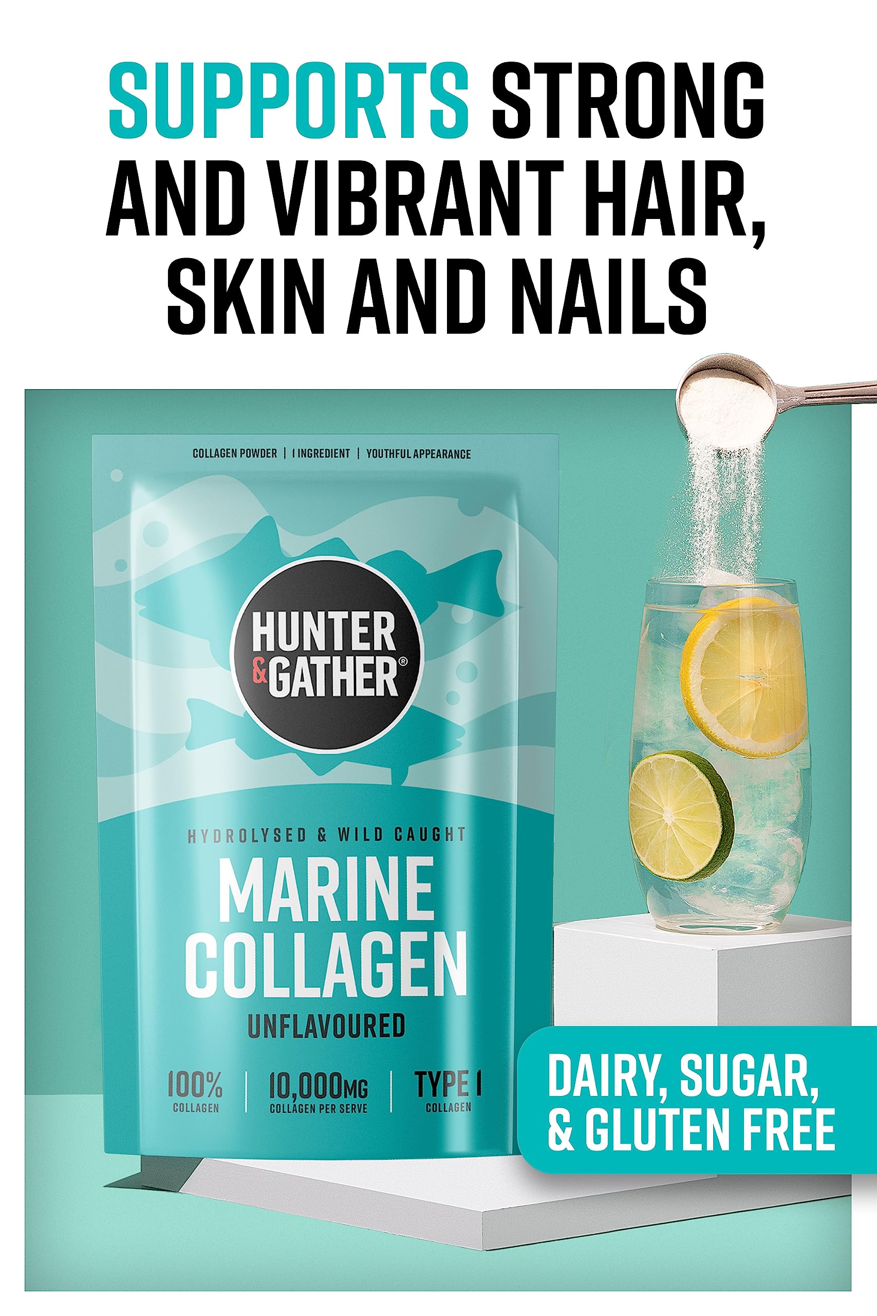 Hunter & Gather Marine Collagen Powder 300g | Pure Unflavoured Premium Hydrolysed Wild Caught Marine Collagen Hunter & GatherBuy Supplements Australia