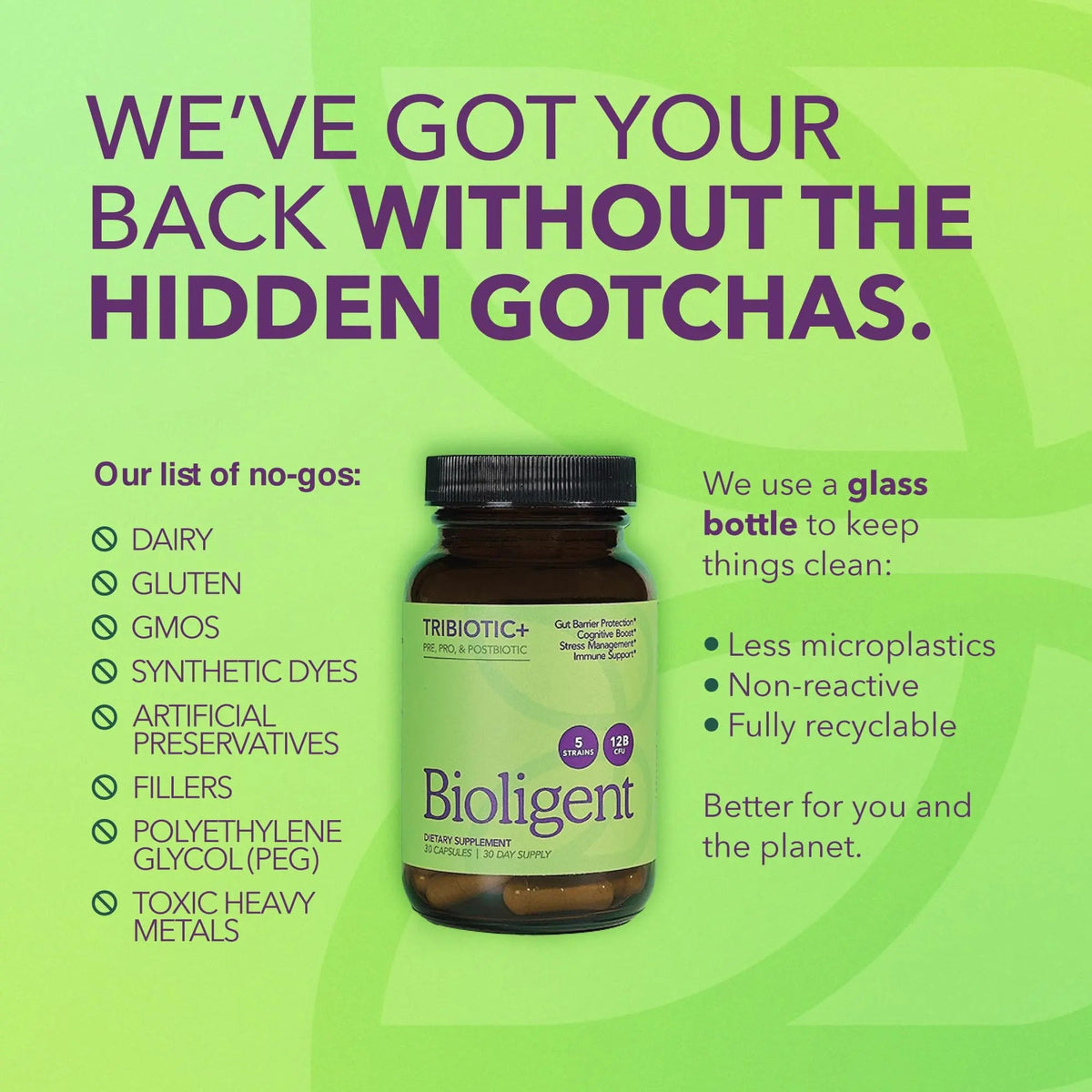 BIOLIGENT Tribiotic+ Prebiotic, Probiotic and Postbiotic Supplement for Women & Men, Gut Health, Immune Support, Bloating Relief, Daily Microbiome and Digestive Support, 30 Capsules, 30 Day Supply BIOLIGENTBuy Supplements Australia