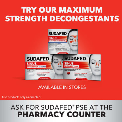 Sudafed PE Head Congestion + Mucus Relief Tablets for Sinus Pressure, Congestion, & Headache, Non-Drowsy Decongestant with Acetaminophen, Guaifenesin & Phenylephrine HCI, 24 ct Sudafed buy supplements Au