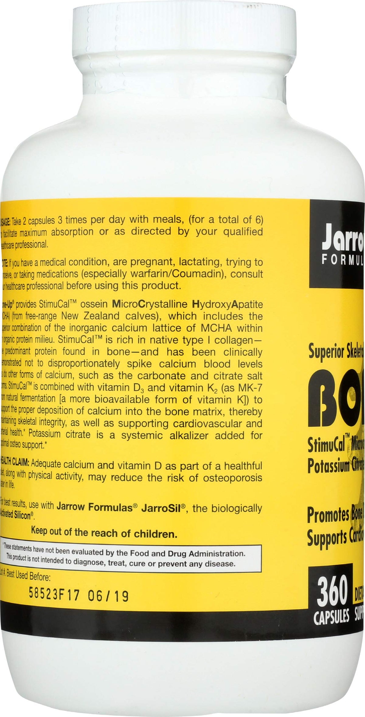 Jarrow Formulas BoneUp for Bone Density - Vitamin D3 and K2, Calcium Support, 360 Capsules, Promotes Skeletal Nutrition, Up to 60 Days Supply Jarrow FormulasBuy Supplements Australia