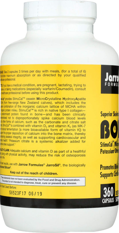 Jarrow Formulas BoneUp for Bone Density - Vitamin D3 and K2, Calcium Support, 360 Capsules, Promotes Skeletal Nutrition, Up to 60 Days Supply Jarrow FormulasBuy Supplements Australia