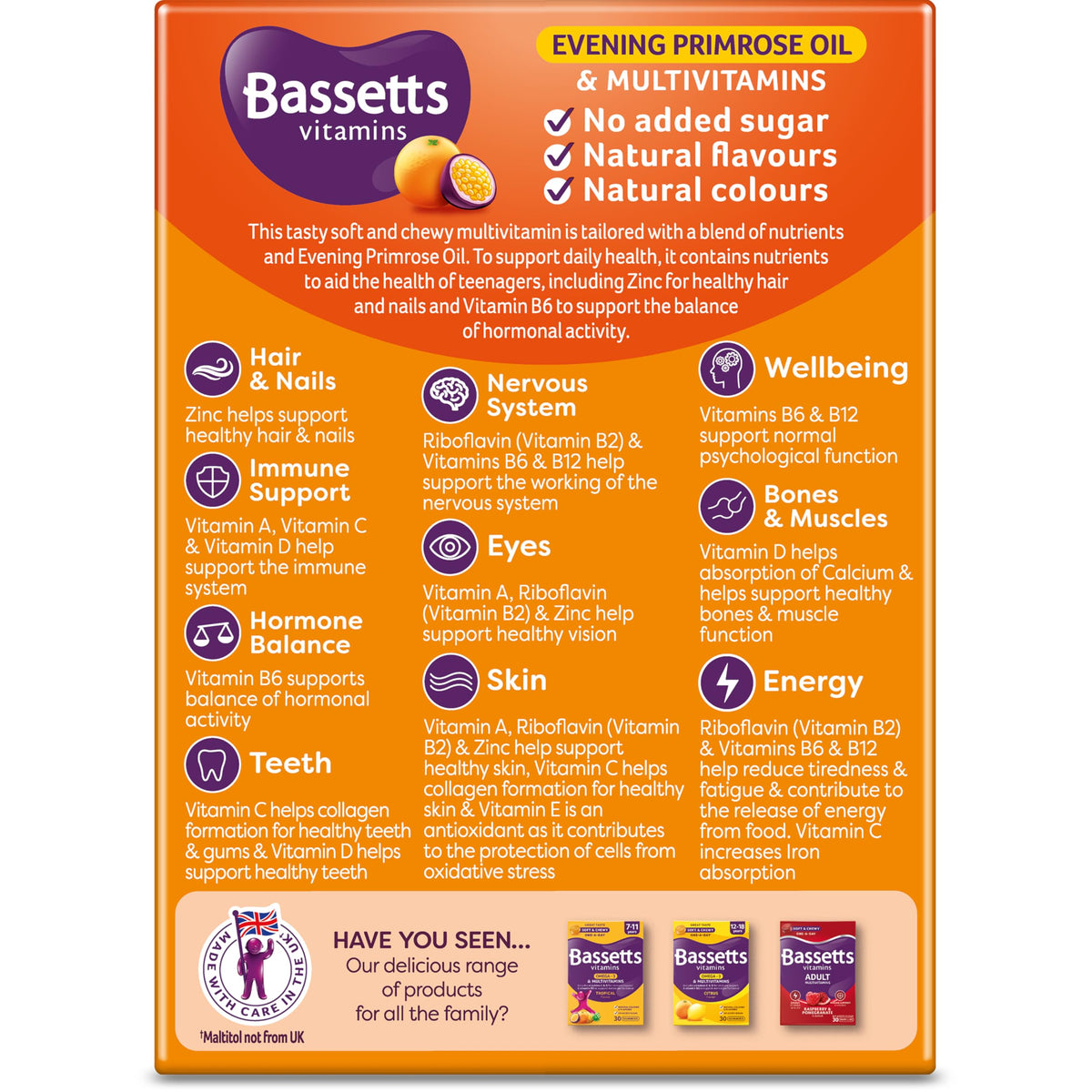 Bassetts Vitamins 12-18 EPO Orange & Passion Fruit 30's, 94.2 g, Orange and passionfruit Bassetts VitaminsBuy Supplements Australia