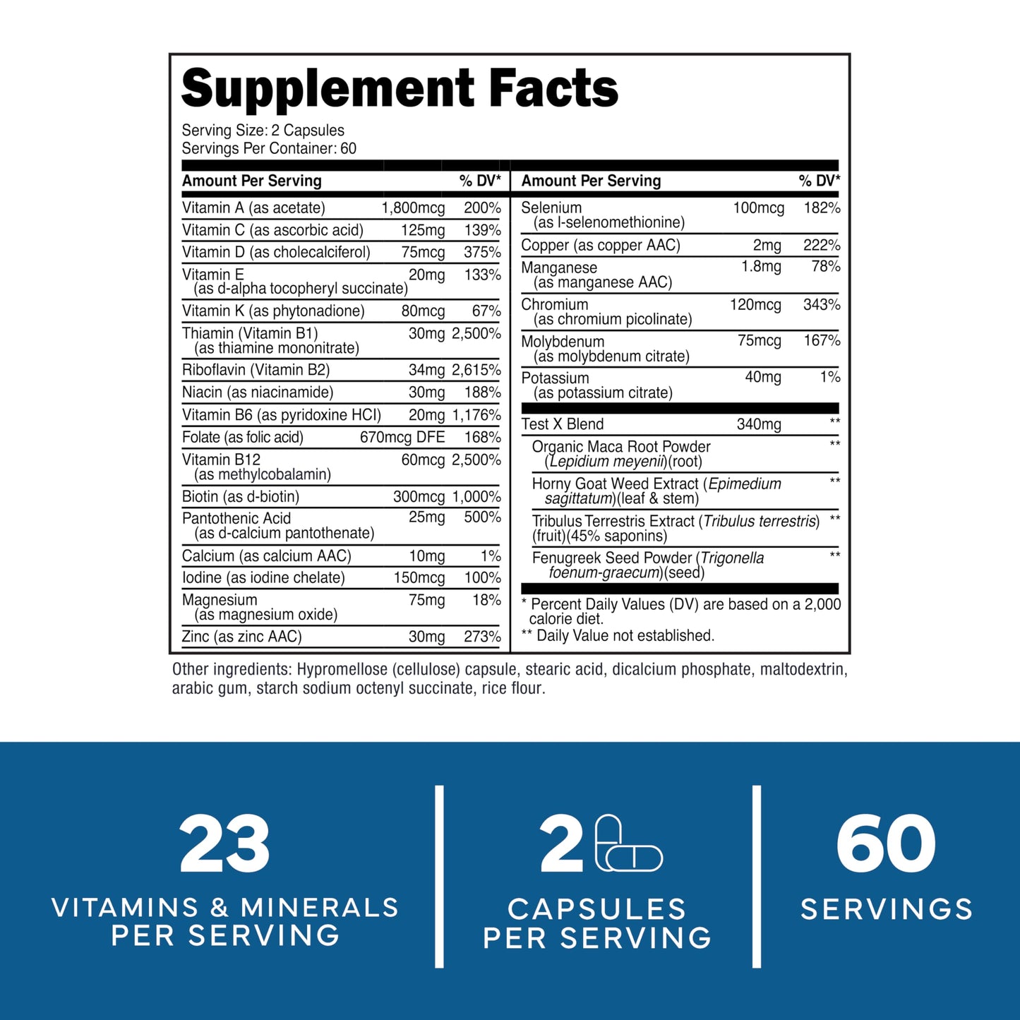 Type Zero Multivitamin Capsules for Men (120 Capsules) (1200 mg) - Gluten-Free, 60 Servings Type ZeroBuy Supplements Australia