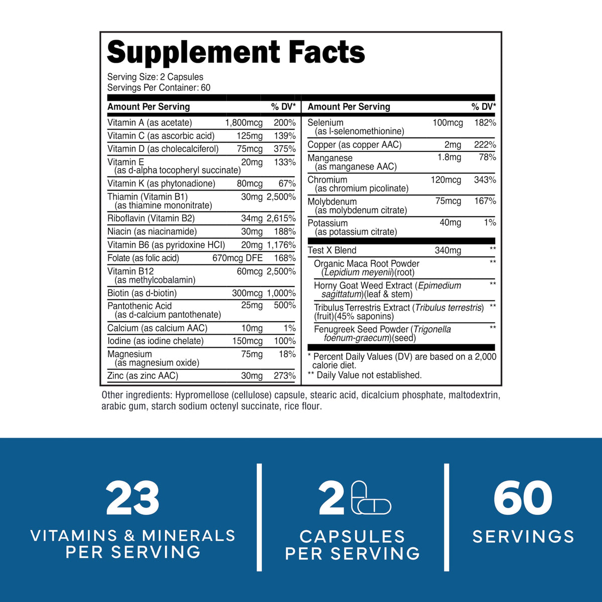 Type Zero Multivitamin Capsules for Men (120 Capsules) (1200 mg) - Gluten-Free, 60 Servings Type ZeroBuy Supplements Australia