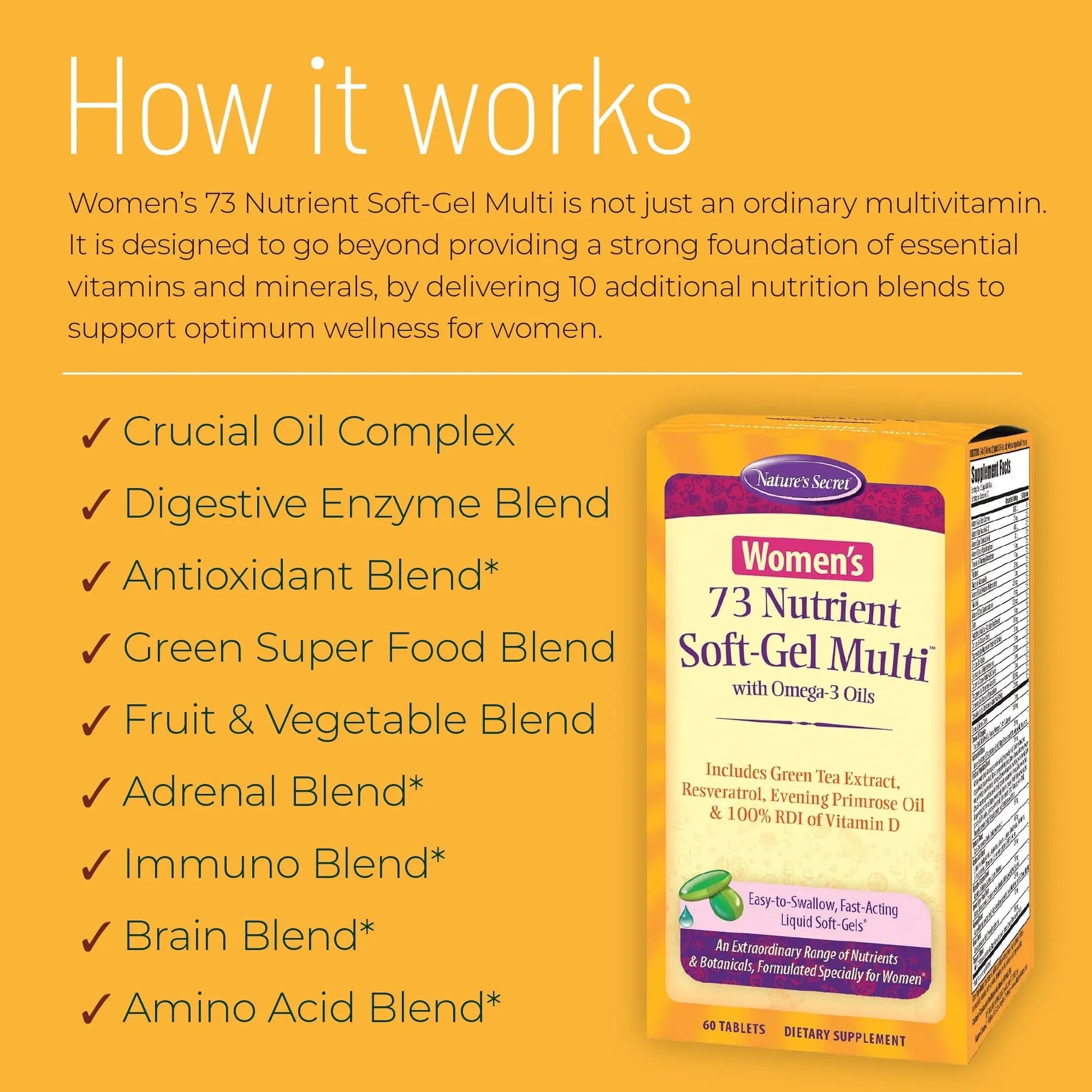 Nature's Secret Women's 73 Nutrient Soft-Gel Multi Vitamin, 60-Count Nature's Secret