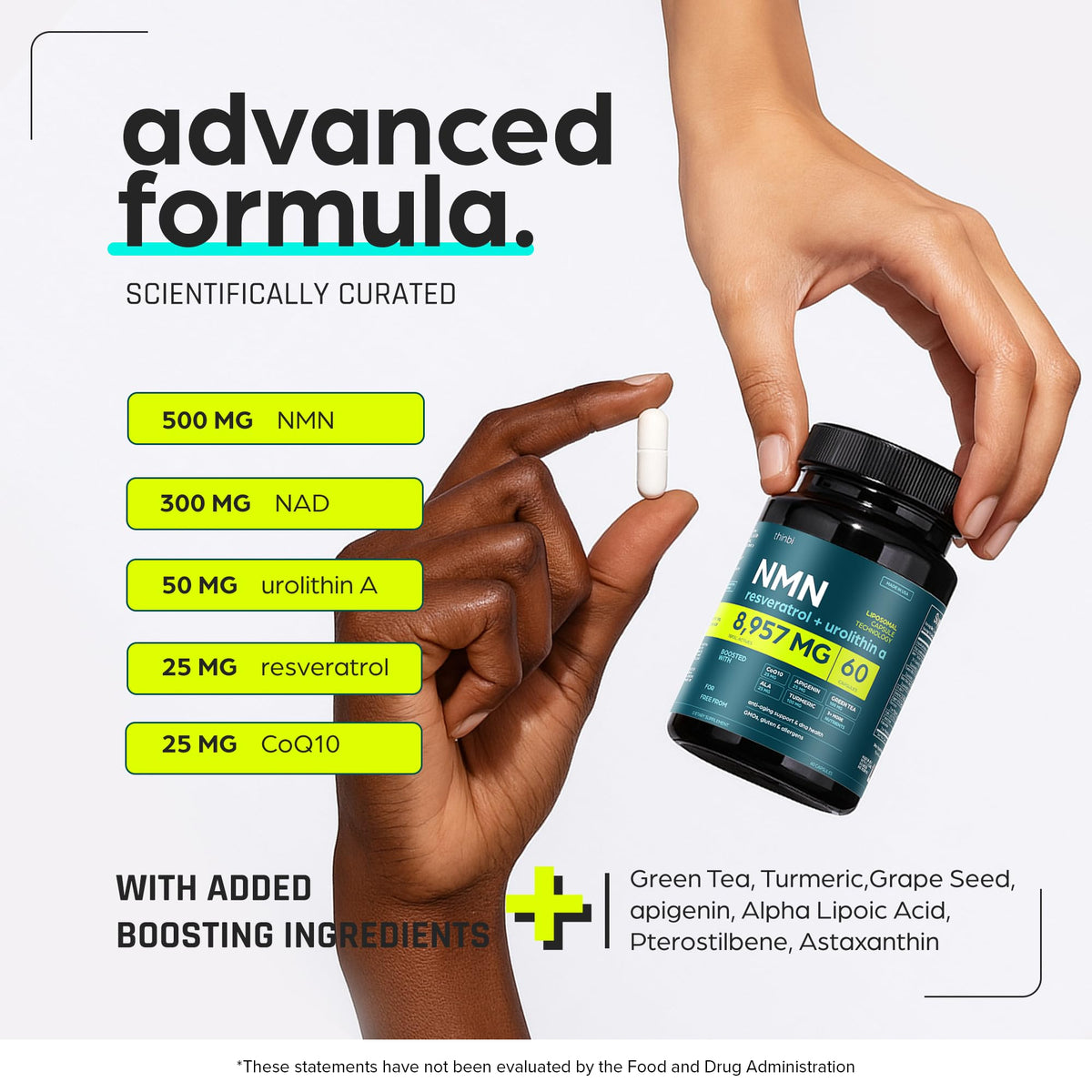NMN Supplement 8957mg with Real NAD+ Not Just a Booster | Urolithin A, Resveratrol, CoQ10, Alpha Lipoic Acid, Green Tea Extract | Cellular Longevity & Energy Support for Men & Women ThinbiBuy Supplements Australia
