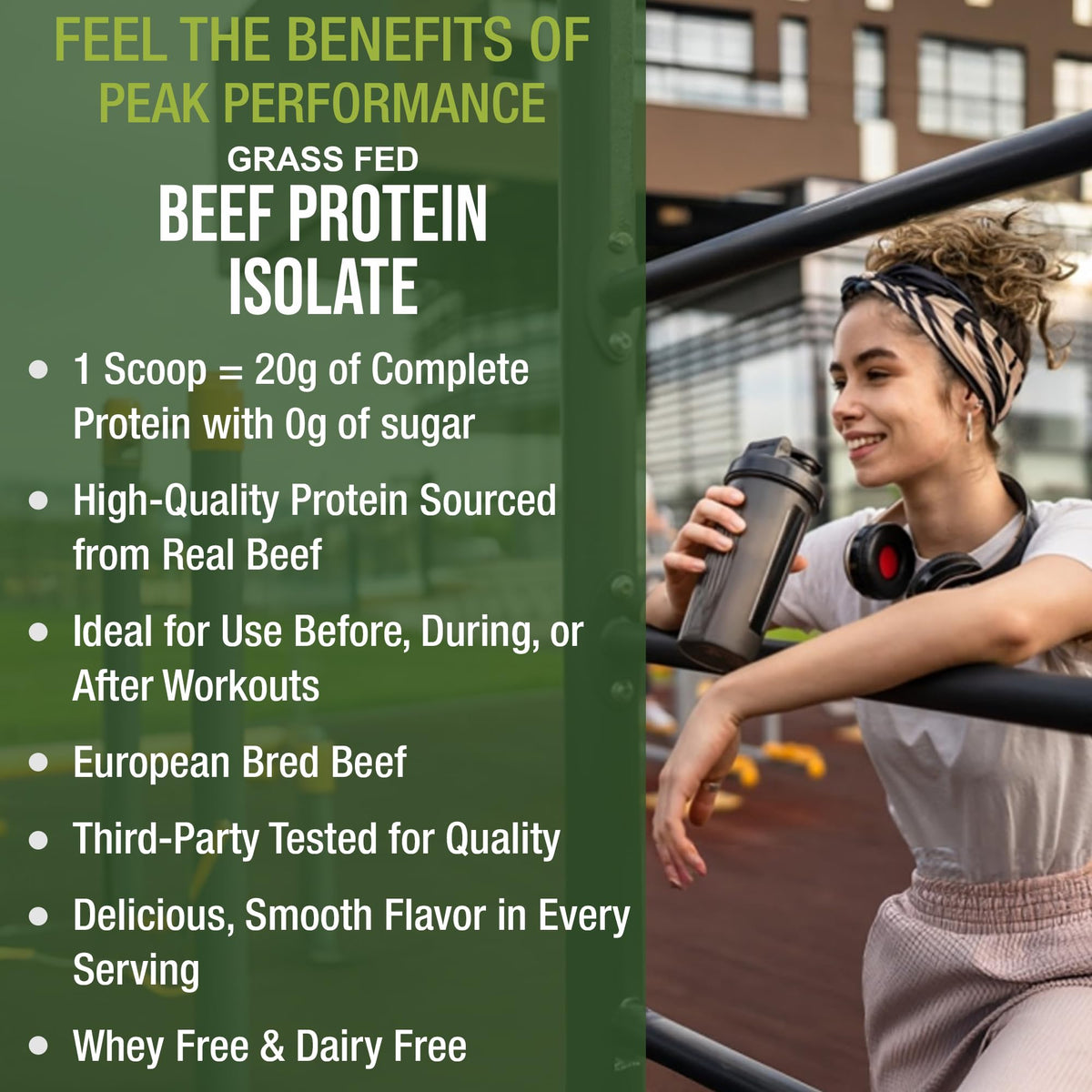 Grass Fed Beef Protein Powder - Lactose Free Great Tasting Beef Protein Isolate. Complete Animal Based Non Dairy Paleo Carnivore Supplement for Prime Muscle Building. No Whey. Chocolate Flavor Peak PerformanceBuy Supplements Australia