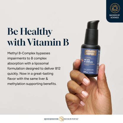 Quicksilver Scientific Methyl B Complex - Liquid Vitamin with Superior Liposomal Absorption of Vitamin B12, Folate, Vitamin B6, Riboflavin, Biotin, Pantothenic Acid, Vitamin B1, Niacin (50 ml) Quicksilver ScientificBuy Supplements Australia