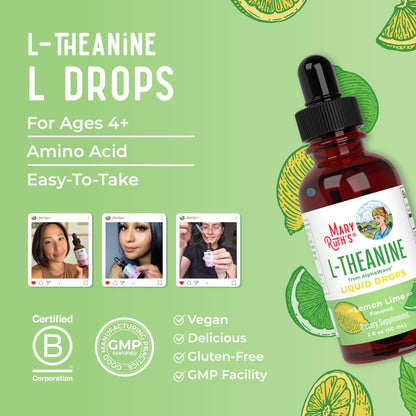 MaryRuth's L Theanine 200mg Liquid Drops | Mood Support for Adults & Kids | Focus Supplement | Natural Sleep Support | Vegan | Non-GMO | Gluten Free | 30 Servings MARYRUTH'S buy supplements Au