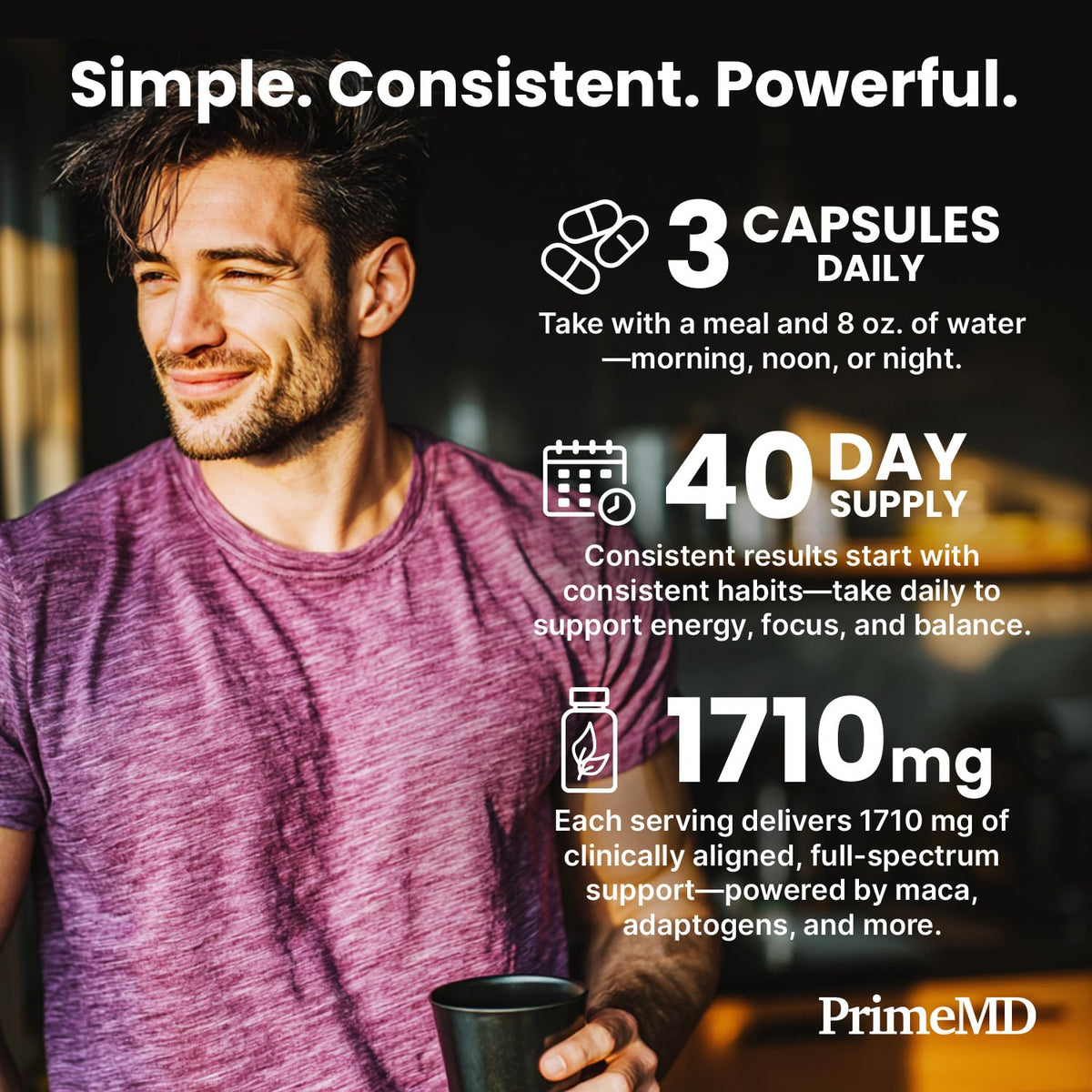 6-in-1 Organic Maca Root Ashwagandha Capsules 1710mg with DHEA and Black Pepper Fruit Extract for Women and Men - Black Maca Supplement for Stamina, Bone and Mood Support Supplement, 120ct (Pack of 3) PrimeMDBuy Supplements Australia