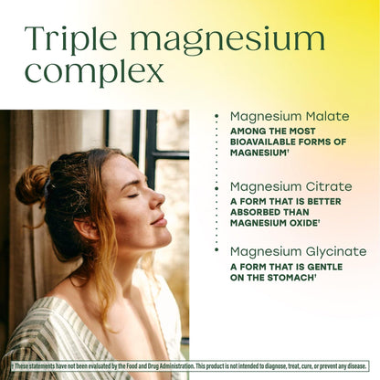 MegaFood Magnesium Glycinate, Citrate, Malate 300mg Supplement - Highly Absorbable Blend to Support Heart, Nerve Health & Relaxation, Triple Magnesium Complex Supplement, 60 Capsules (30 Servings) MegaFoodBuy Supplements Australia