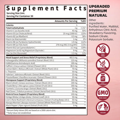 GREENPEOPLE Saffron Extract Supplements Drop - 24-in-1 88.5mg Saffron Extract with Ashwagandha,Black Cohosh & Lion's Mane for Mood&Focus,Stress Relief,Cortisol Reducer,Menopause – Vegan 2FL OZ GREENPEOPLEBuy Supplements Australia