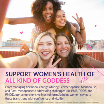 Myo-Inositol & D-Chiro Inositol, Hormone Balance for Women | Sugar Free Inositol Gummies w/Omega 3, MTHF Folate, Vitamin D3, B12, Magnesium & Zinc for Ovarian Health, Ideal 40:1 Ratio, Vegan, 60 Cts NEVISSBuy Supplements Australia