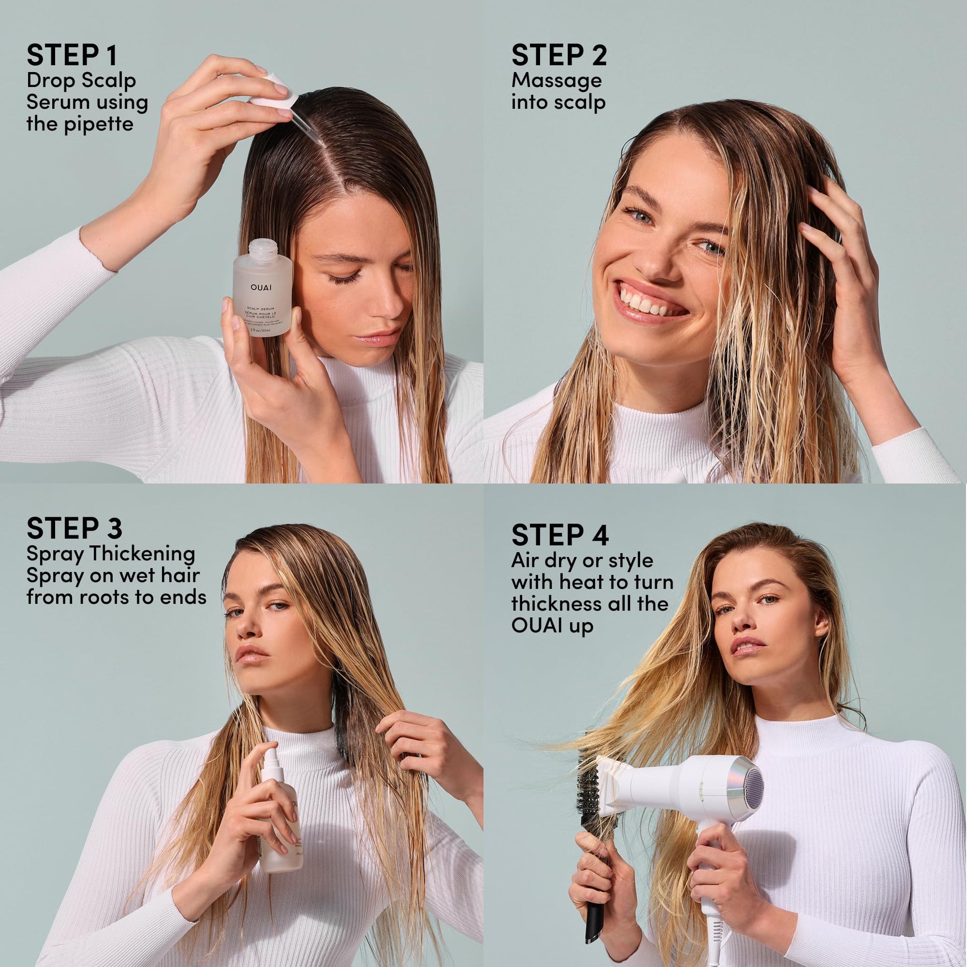 OUAI Hair Thickening Spray - Thickening & Volumizing Spray for Instantly Thicker, Fuller-Looking Hair - Protects, Strengthens & Repairs with Amaranth Peptide & Amino Acids (6 Fl Oz) OUAIBuy Supplements Australia