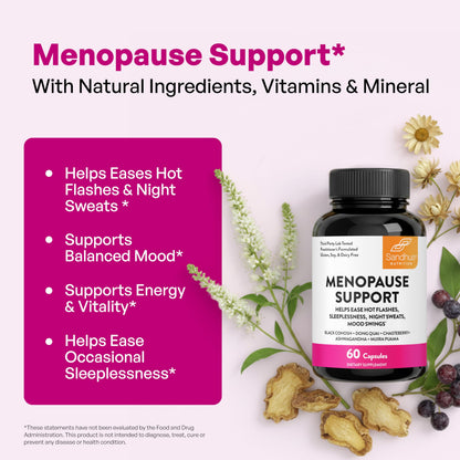 Complete Menopause Support Supplement For Women | With Ashwagandha, Black Cohosh, Dong Quai & Muira Puama | Helps Easing Hot Flashes, Night Sweats, Mood Swings, Hormone Balance & Harmony | 60 Capsules Sandhu'sBuy Supplements Australia