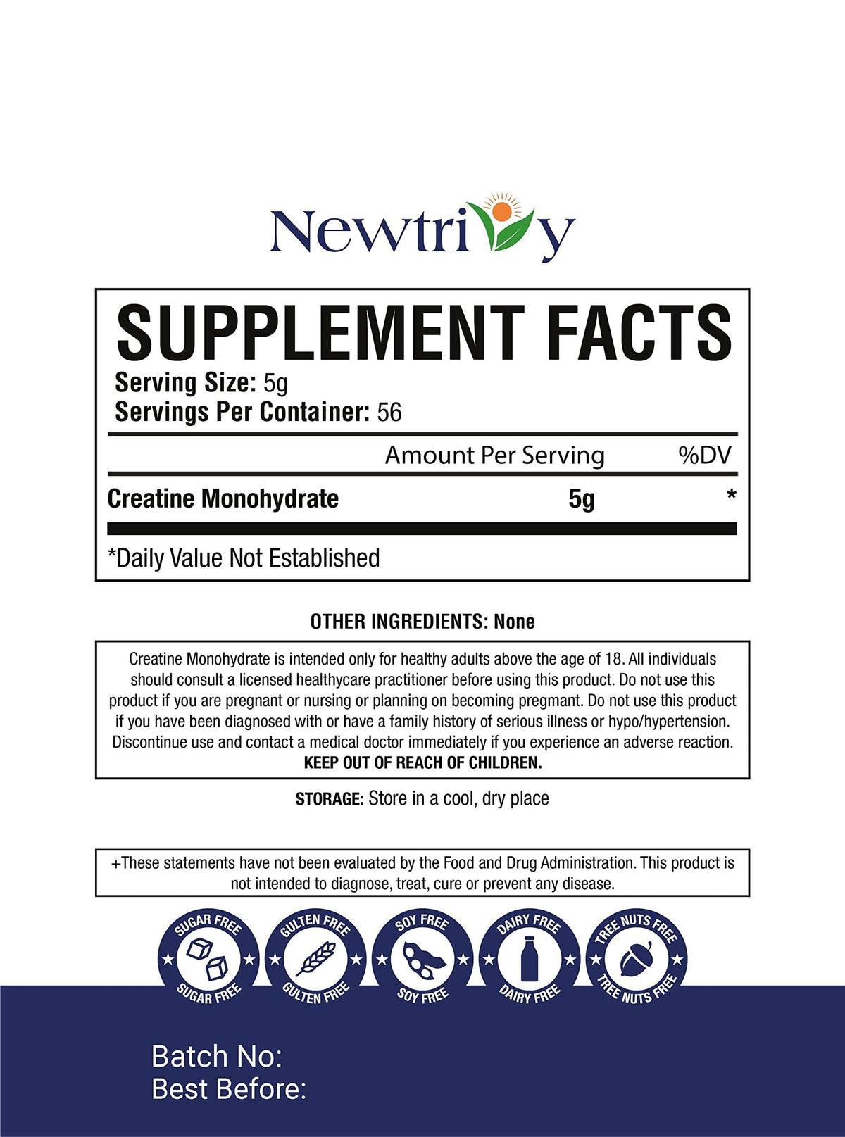 Creatine Monohydrate,Micronized, Pure,Unflavored,280g (9.8oz) NewtrivyBuy Supplements Australia