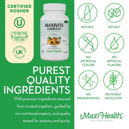 Maxi Health Complete Once Daily Vitamins for Men & Women - Multivitamin for Women & Men Maxi Health
