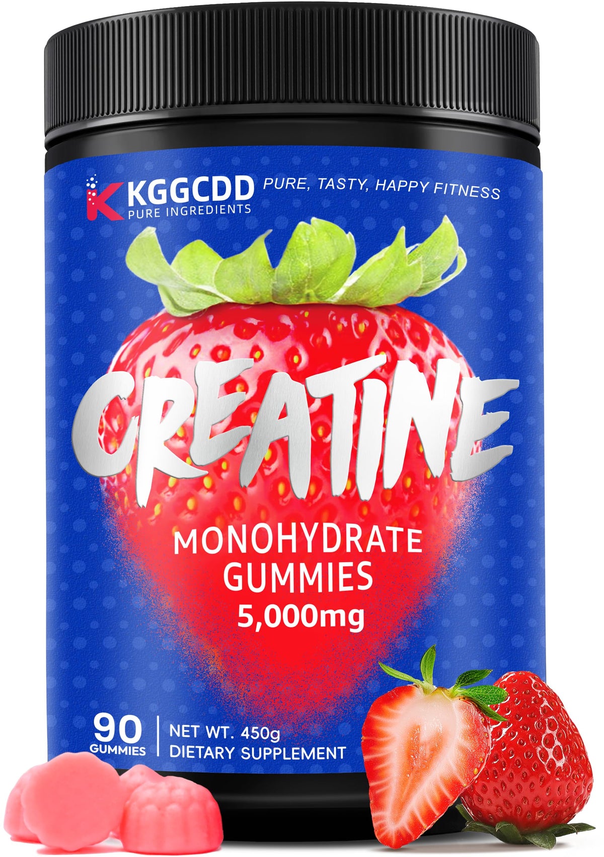 KGGCDD 99.99% Creatine Monohydrate Gummies for Men & Women, 5,000mg Tasty Creatine Gummies for Muscle Strength, Endurance, Recovery & Sugar Free, Gluten-Free, Vegan, Non-GMO, 90 Count KGGCDDBuy Supplements Australia