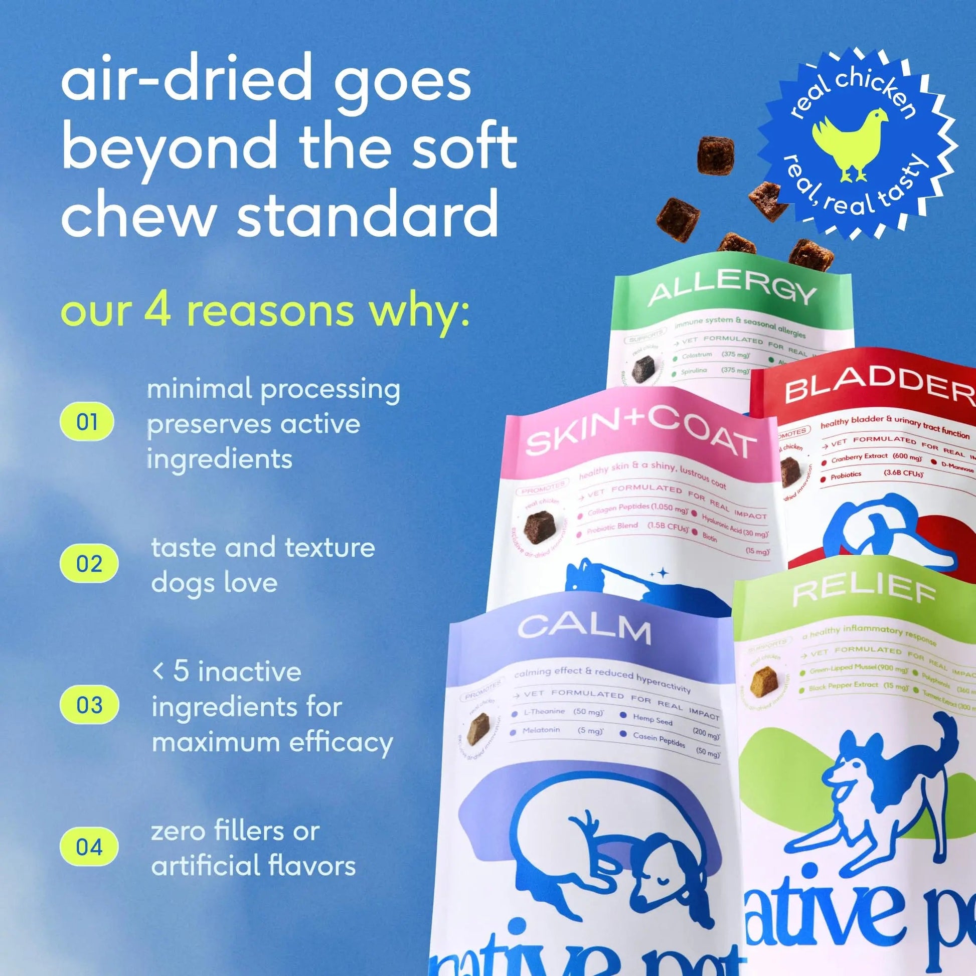 Native Pet Dog Allergy Chews - Dog Allergy Relief for Medium Breeds - Supports Seasonal Itch Relief, Healthy Immune Function & Reduces Sneezing - Colostrum, Spirulina, & Probiotics - 30 Days Supply Native PetBuy Supplements Australia