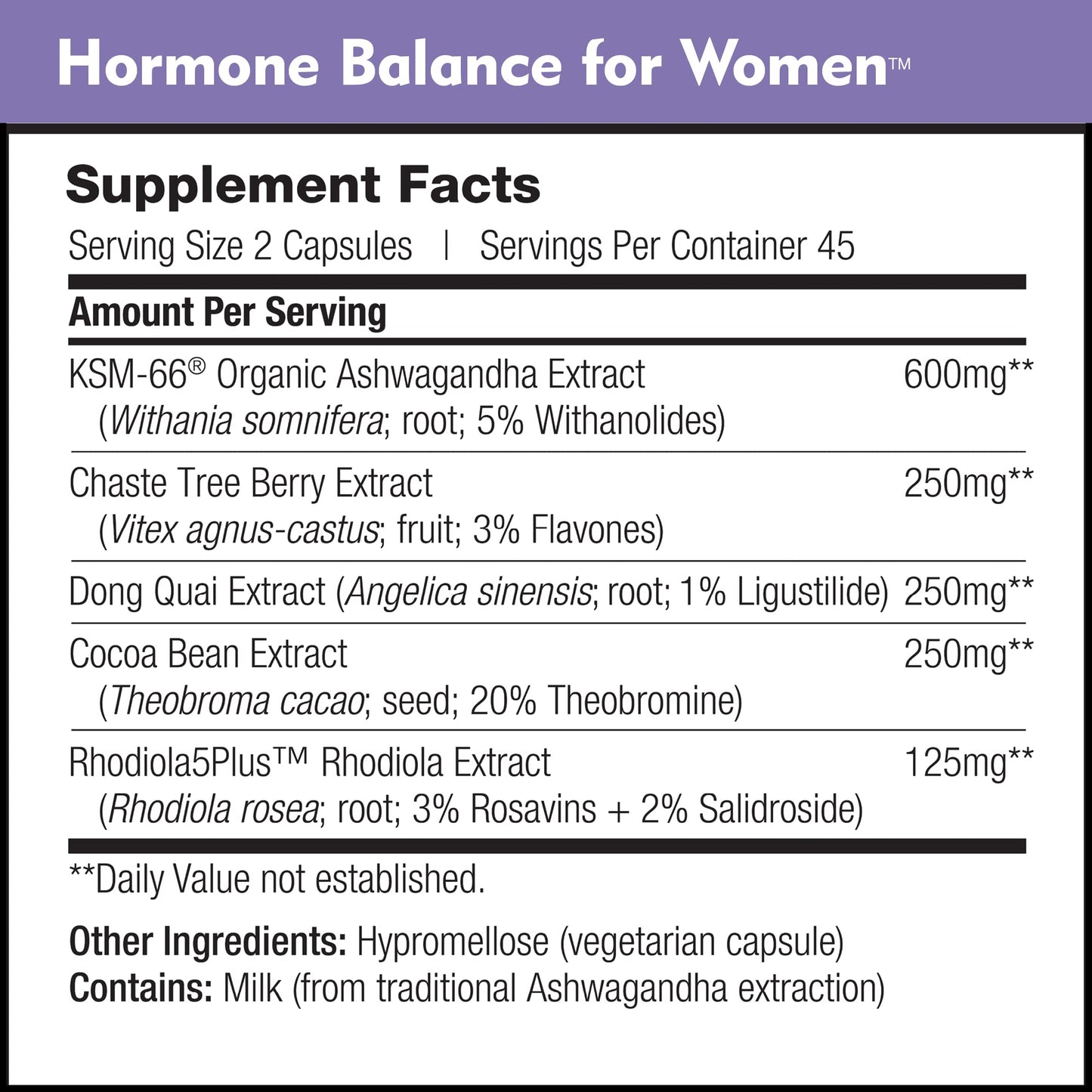 Hormone Balance for Women - Natural Mood Supplement - PMS Relief and Menopause Support | Featuring Clinically Studied KSM-66 Ashwagandha (90 Capsules) DailyNutraBuy Supplements Australia
