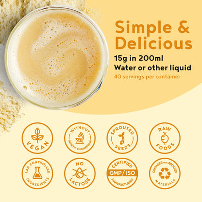 Vegan Protein Powder Vanilla - 1.2kg(80 servings) - 100% Plant Based Protein Powders Alpha FoodsBuy Supplements Australia