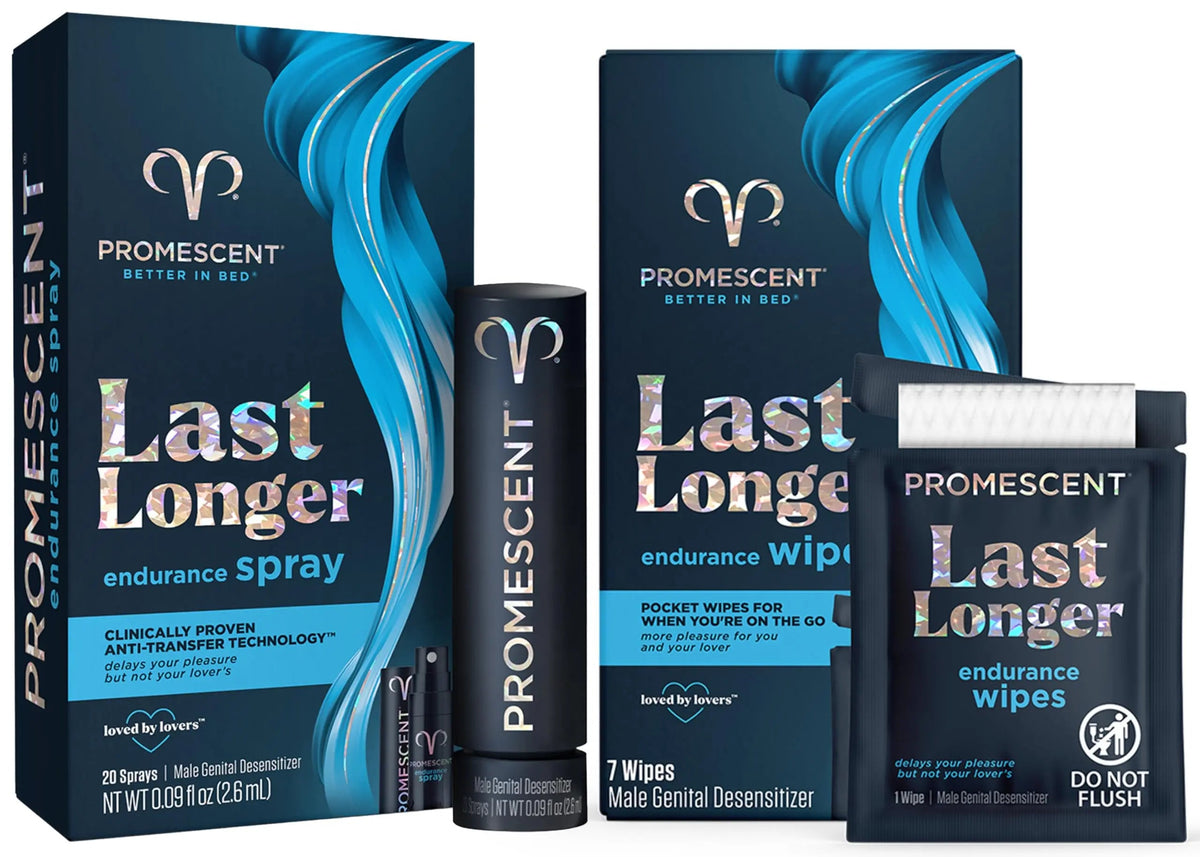 Promescent Desensitizing Delay Spray for Men (2.6 ml) to Help You Last Longer in Bed + Delay Wipes (7 Count) Sexual Enhancer with Extended Climax Control with Benzocaine Promescent buy supplements Au