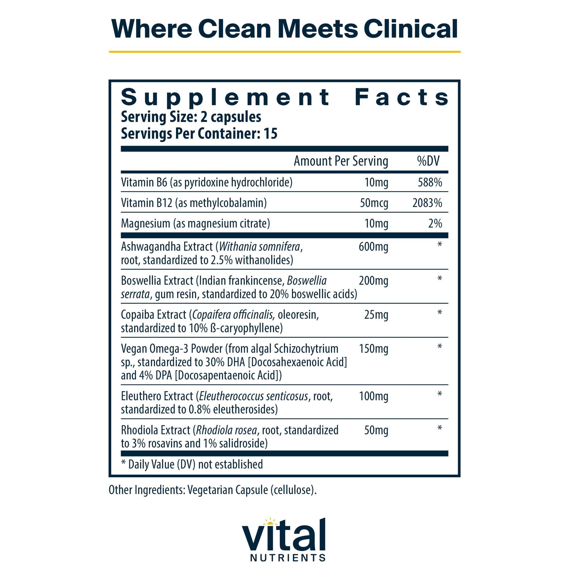 Vital Nutrients Cortisol Balance - Vegan Stress Relief Supplement - Cortisol Manager Supports Energy & Stress Levels - Ashwagandha & Magnesium for Relaxation - Gluten, Dairy, Soy Free - 30 Capsules Vital NutrientsBuy Supplements Australia