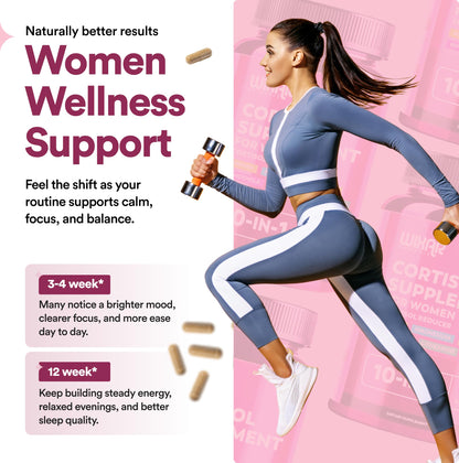 WIXAR Cortisol Supplements for Women with Ashwagandha, Magnesium, L-Theanine, Rhodiola Rosea - for High Cortisol Balanace Manager - for Sleep Support, Mood & Focus Supplement - 90 Capsules WIXAR NATURALSBuy Supplements Australia