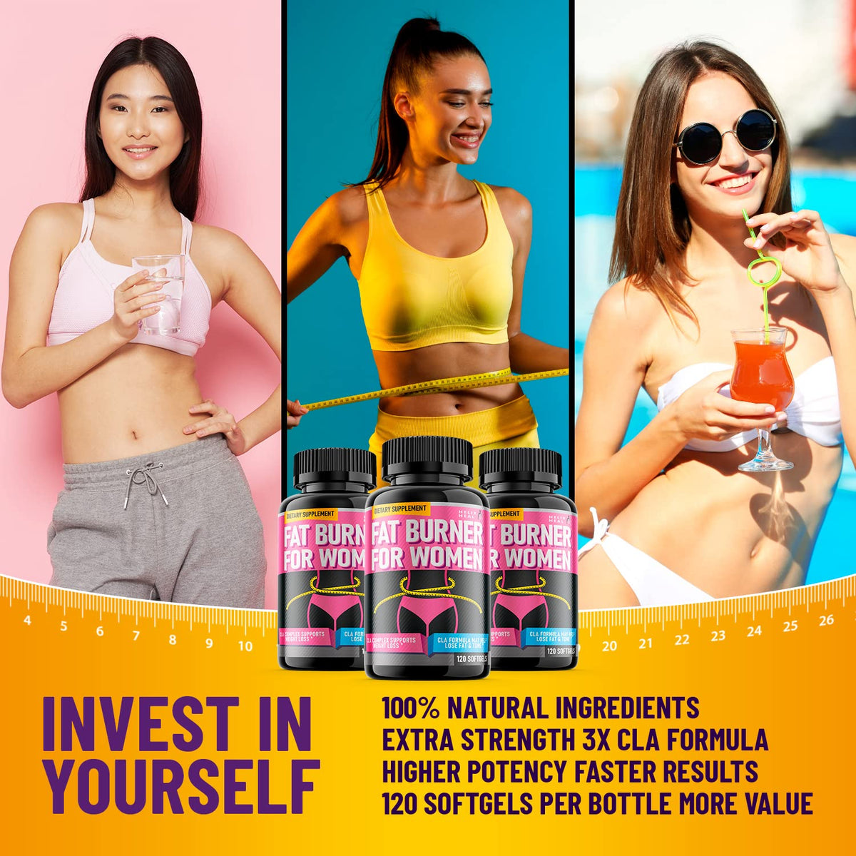Helix Heal Belly Fat Burner for Women - Lose Stomach Fat w/Softgel Diet Pills Helix HealBuy Supplements Australia